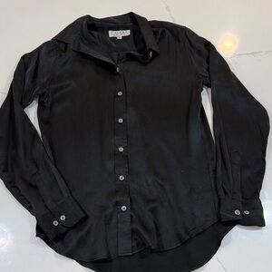 CAMIXA Midnight Black Satin Blouse